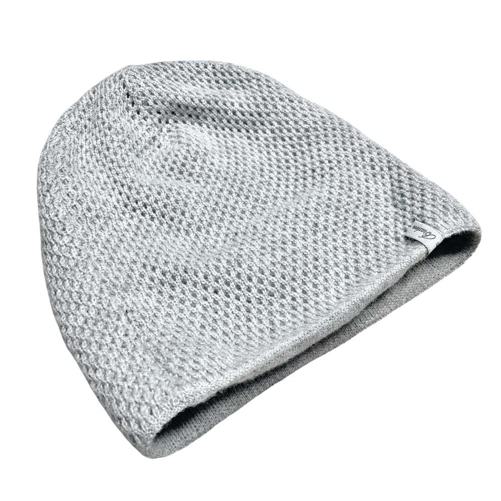 BRAXTON Wool-Angora Blend Light Gray Beanie Minimalist Unisex Preppy